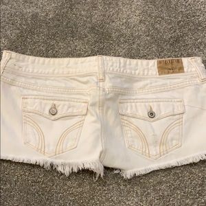 White Distressed Hollister Jean Shorts